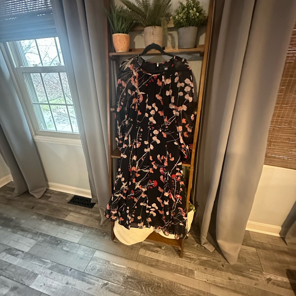 Tommy Hilfiger Navy Dress with Pink Floral Design